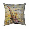 Fondo 20 x 20 in. Saxophone on Brick Wall-Double Sided Print Indoor Pillow FO3339840